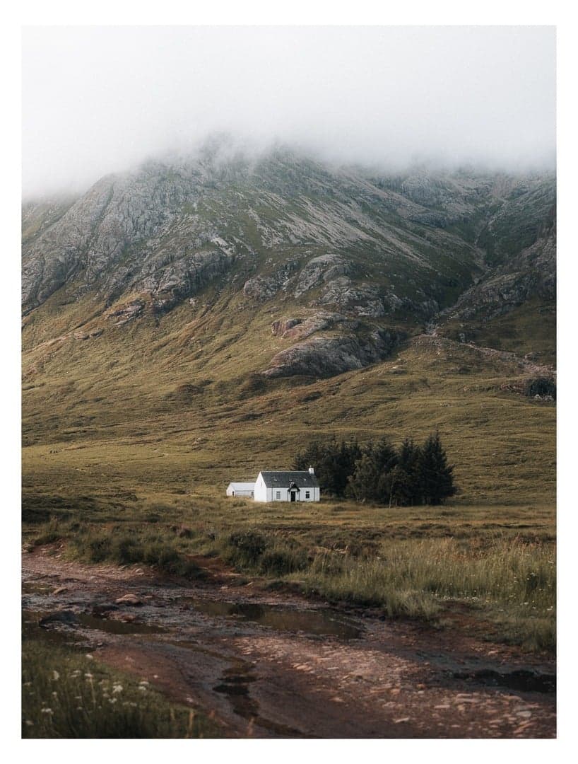 Highland Cottage in the Mist