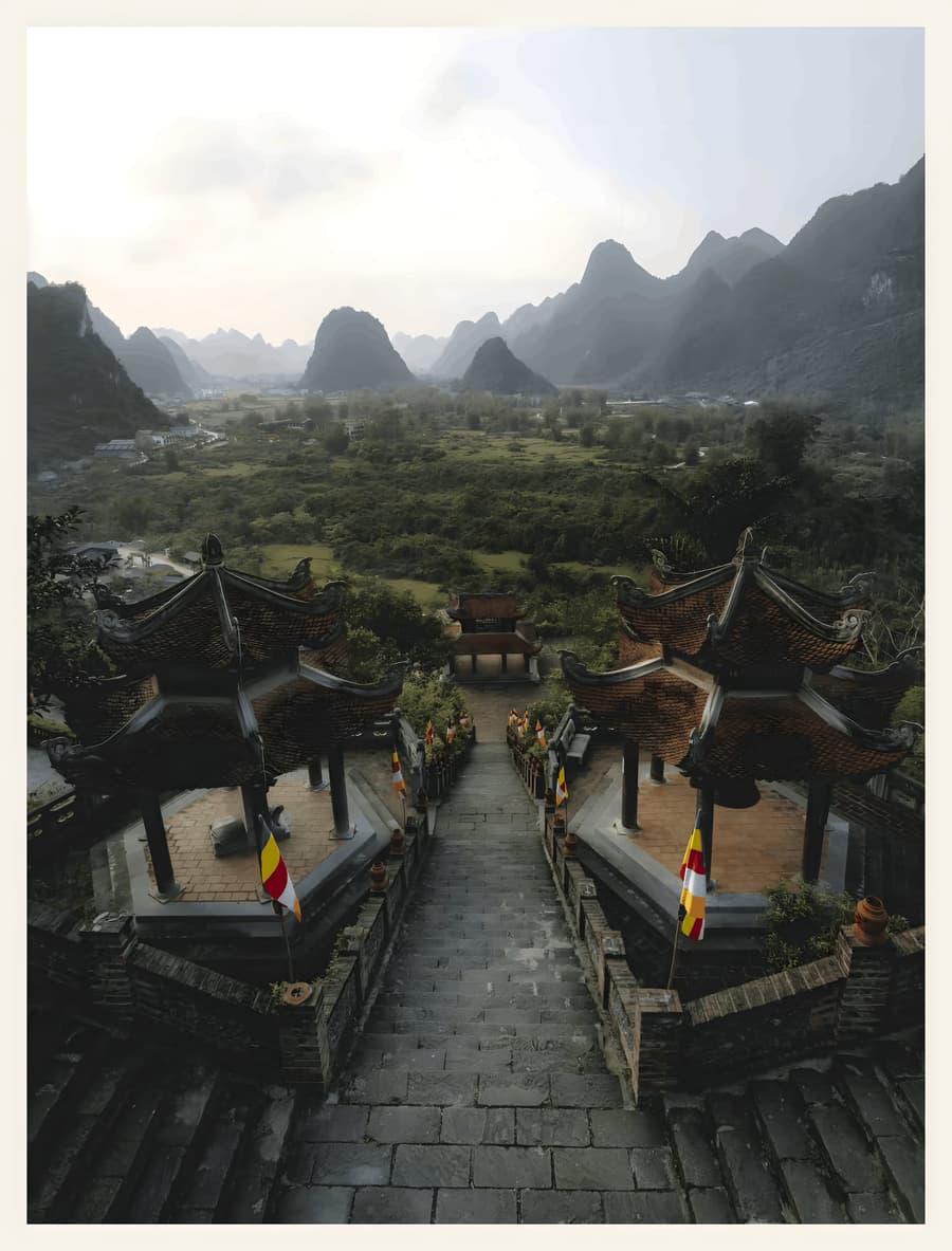 Temple Steps Over the Karst Valley
